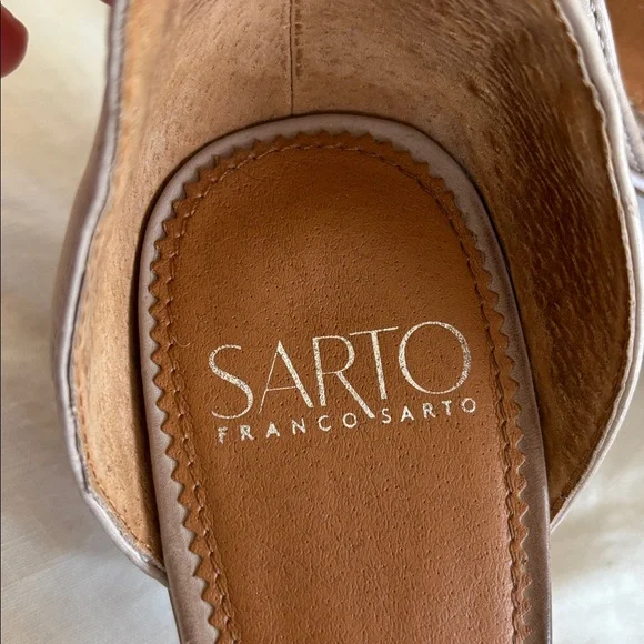 SARTO By Franco Sarto Taupe Open-Toe Heels - Picture 2 of 6